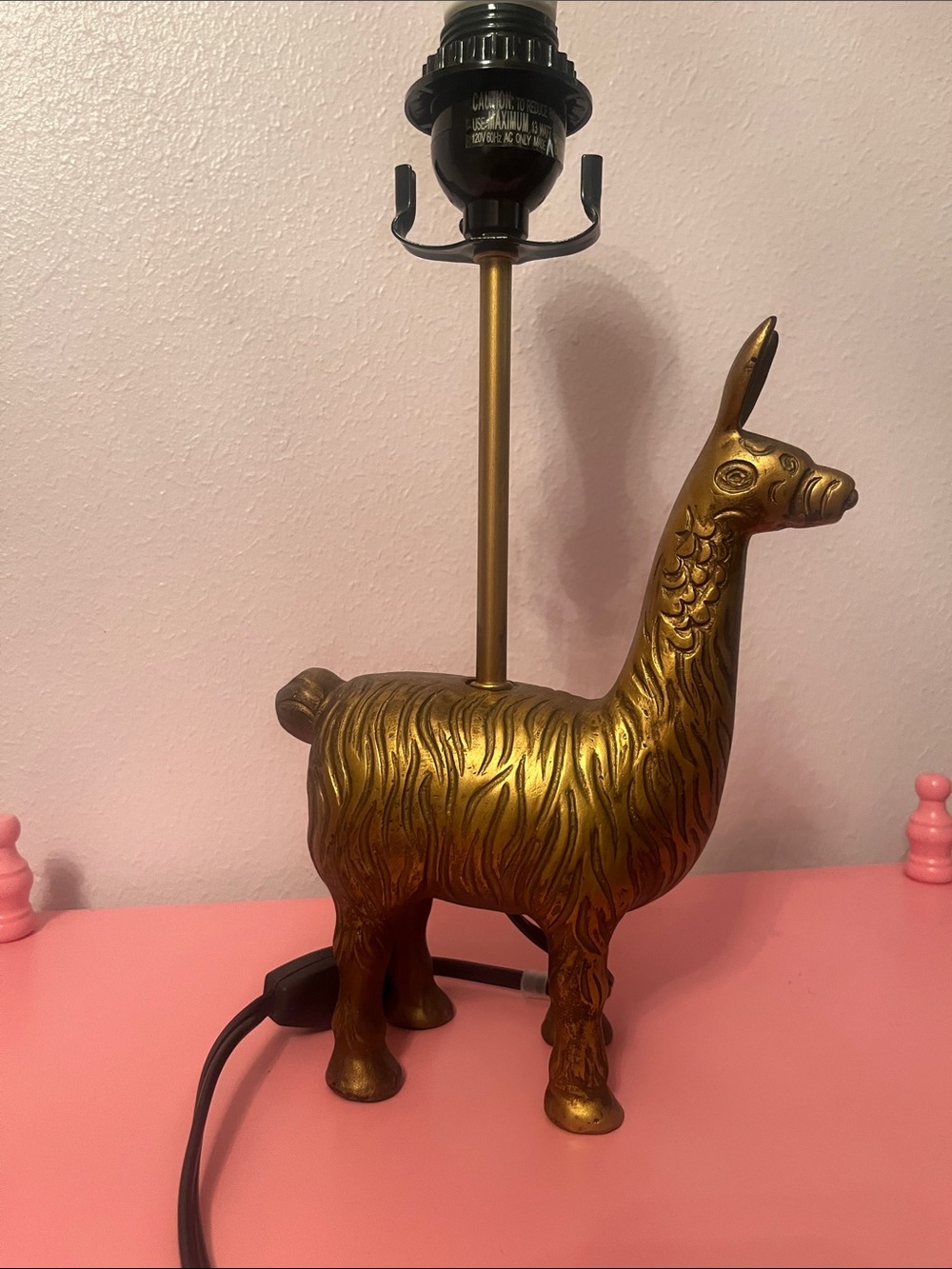 Brass Llama Table Lamp - Gold Accent